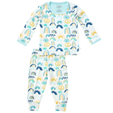 Long Sleeve Pajama Set - Rainbows Blue - HoneyBug 