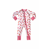 Pink Carrot Zipper Romper - HoneyBug 