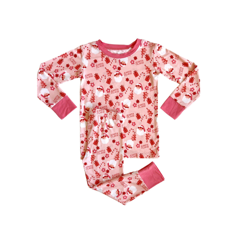 Pink Santa Two Piece Set - HoneyBug 