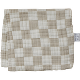 Taupe Checkered Muslin Burp Cloth - HoneyBug 