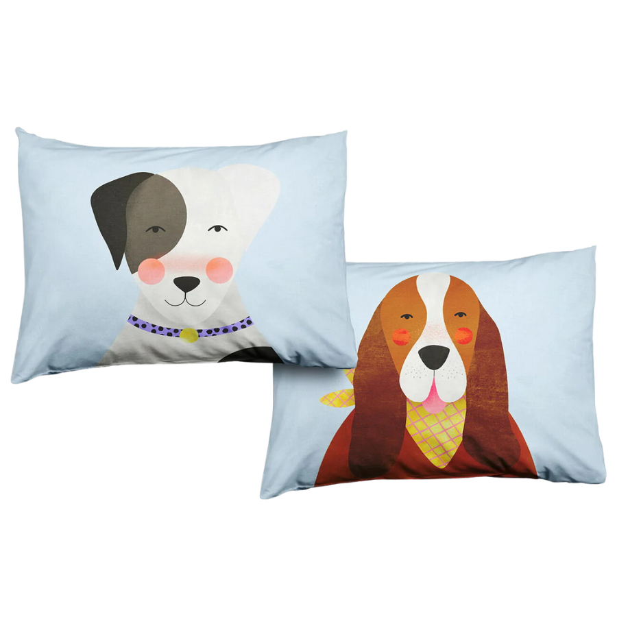 2-pack Dog Print Standard Size Pillowcases - HoneyBug 