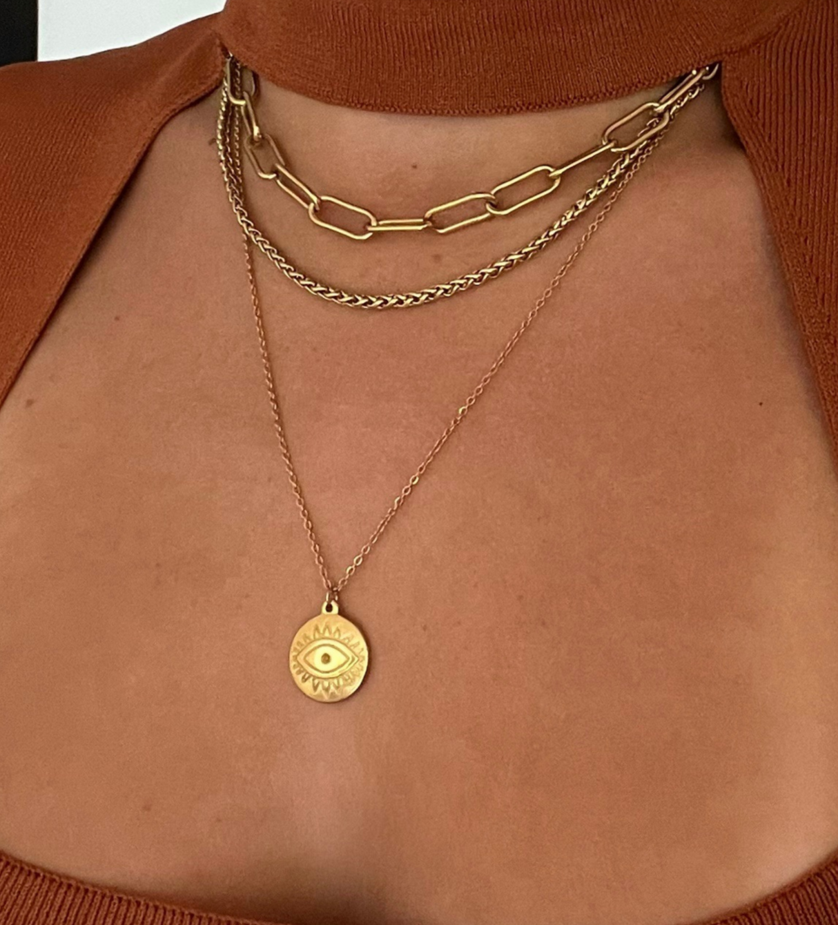 Carla Paper Clip Chain Necklace - HoneyBug 