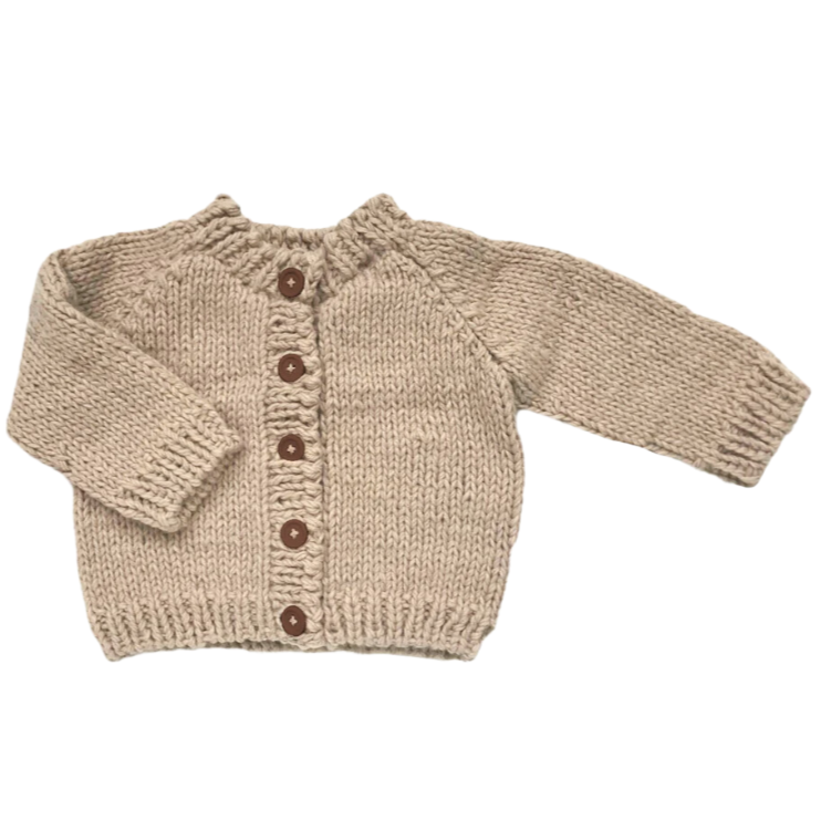 Classic Cardigan, Latte - HoneyBug 