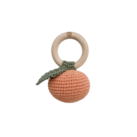 Cotton Crochet Rattle Orange Pumpkin - HoneyBug 