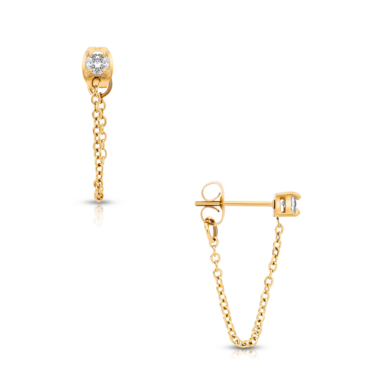 Sloane Chain Stud Earring - HoneyBug 