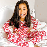 Organic Kids Pajamas - Red & Pink Hearts