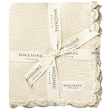 Organic Cotton Scalloped Baby Blanket - Vanilla