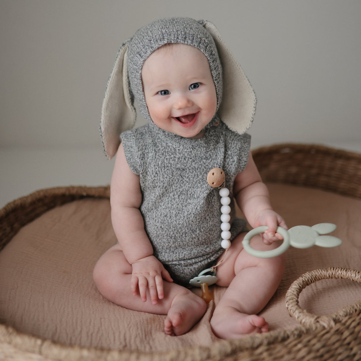 Bunny Teether - Sage - HoneyBug 