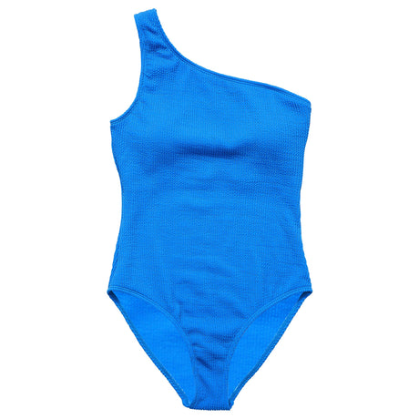 Womens Marine Blue One Shoulder Swimsuit - HoneyBug 