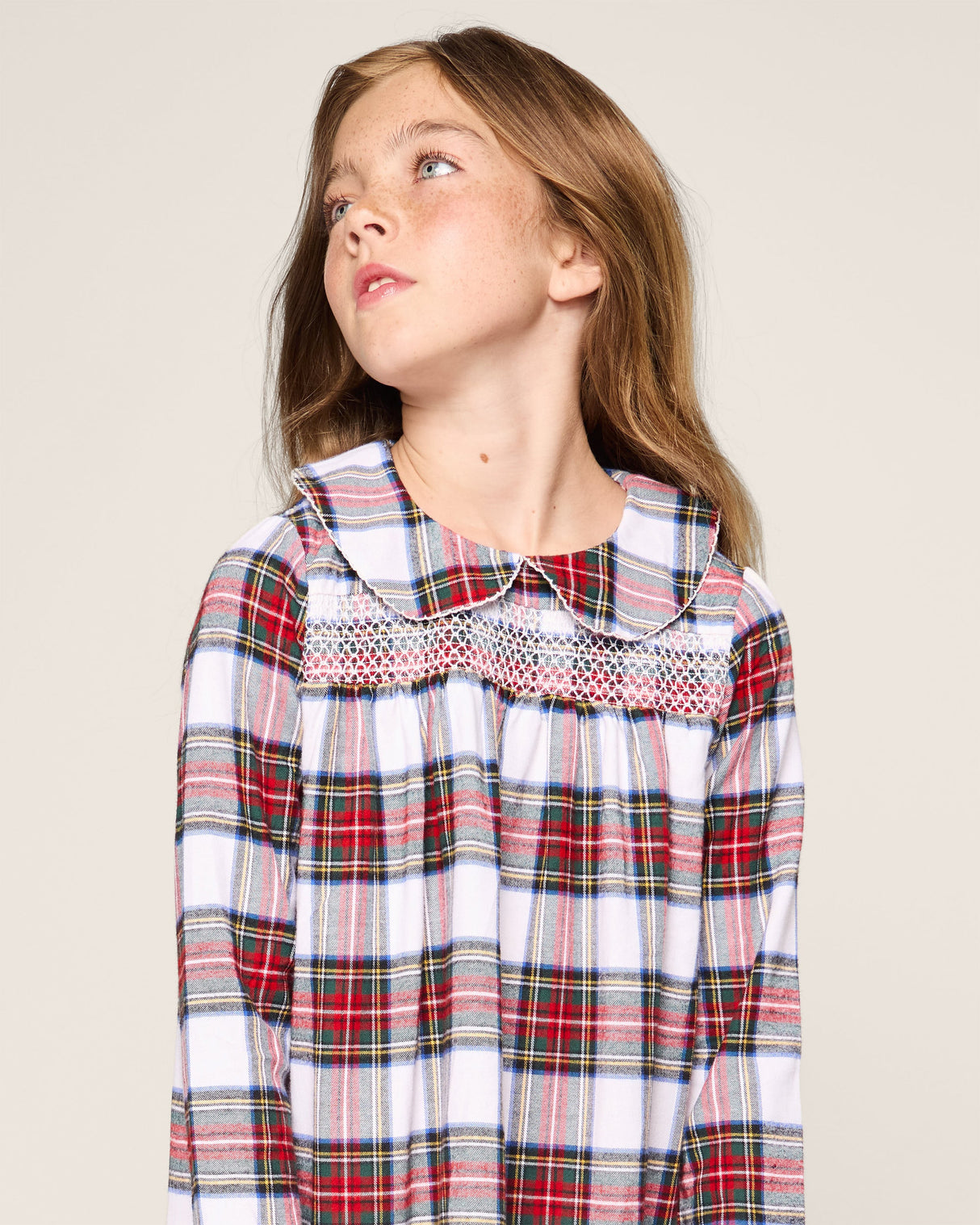 Girl's Brushed Twill Eloise Nightgown in Balmoral Tartan - HoneyBug 