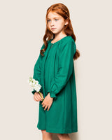 Girl's Flannel Delphine Nightgown in Green - HoneyBug 