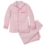 Kid's Twill Pajama Set in Antique Red Ticking - HoneyBug 