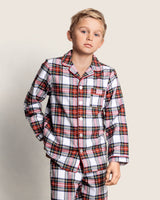 Kid's Brushed Twill Pajama Set in Balmoral Tartan - HoneyBug 