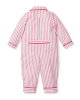 Baby's Twill Romper in Antique Red Ticking - HoneyBug 