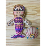 Kiboo Kids: Mermaid with Mini Shell Backpack - Colorable and Washable Doll for Creative Play - HoneyBug 