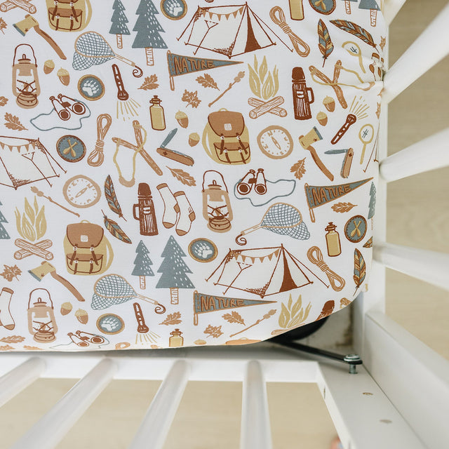 Camping Trip Bamboo Stretch Crib Sheet - HoneyBug 
