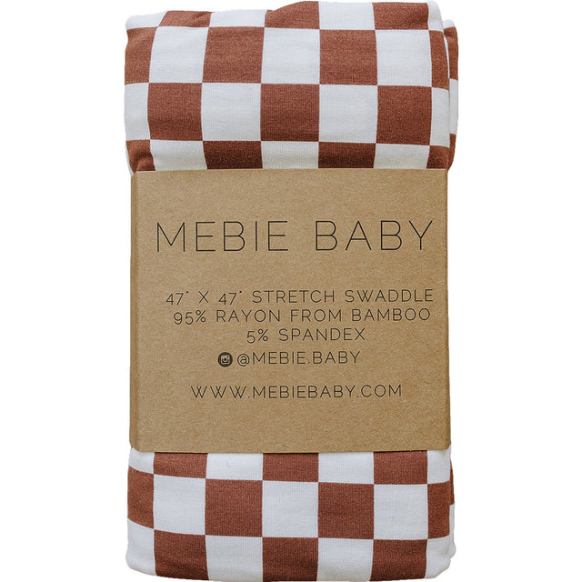 Rust Checkered Bamboo Stretch Swaddle - HoneyBug 