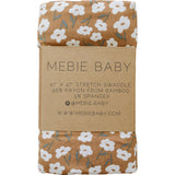 Mustard Floral Bamboo Stretch Swaddle - HoneyBug 