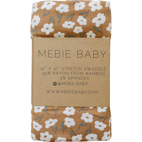 Mustard Floral Bamboo Stretch Swaddle - HoneyBug 