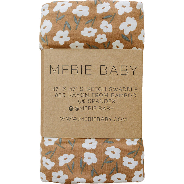 Mustard Floral Bamboo Stretch Swaddle - HoneyBug 