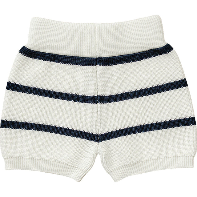 Navy Stripe Knit Shorts - HoneyBug 