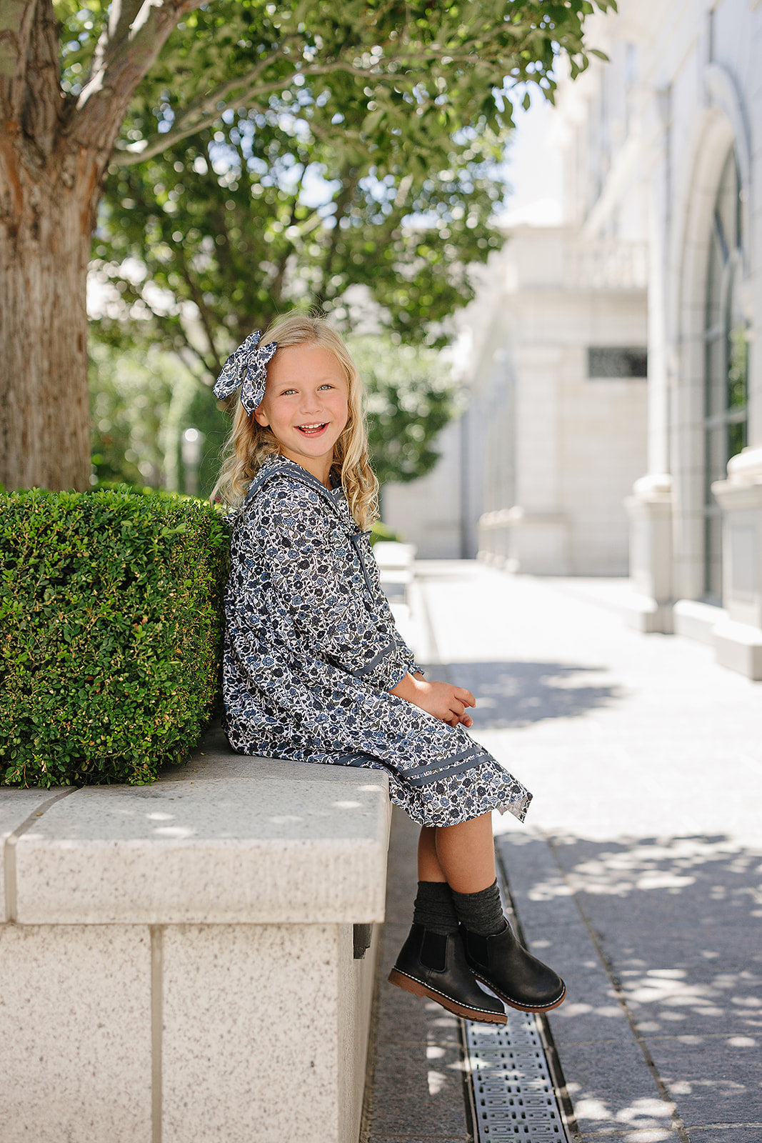 Floral Sailor Dress - HoneyBug 