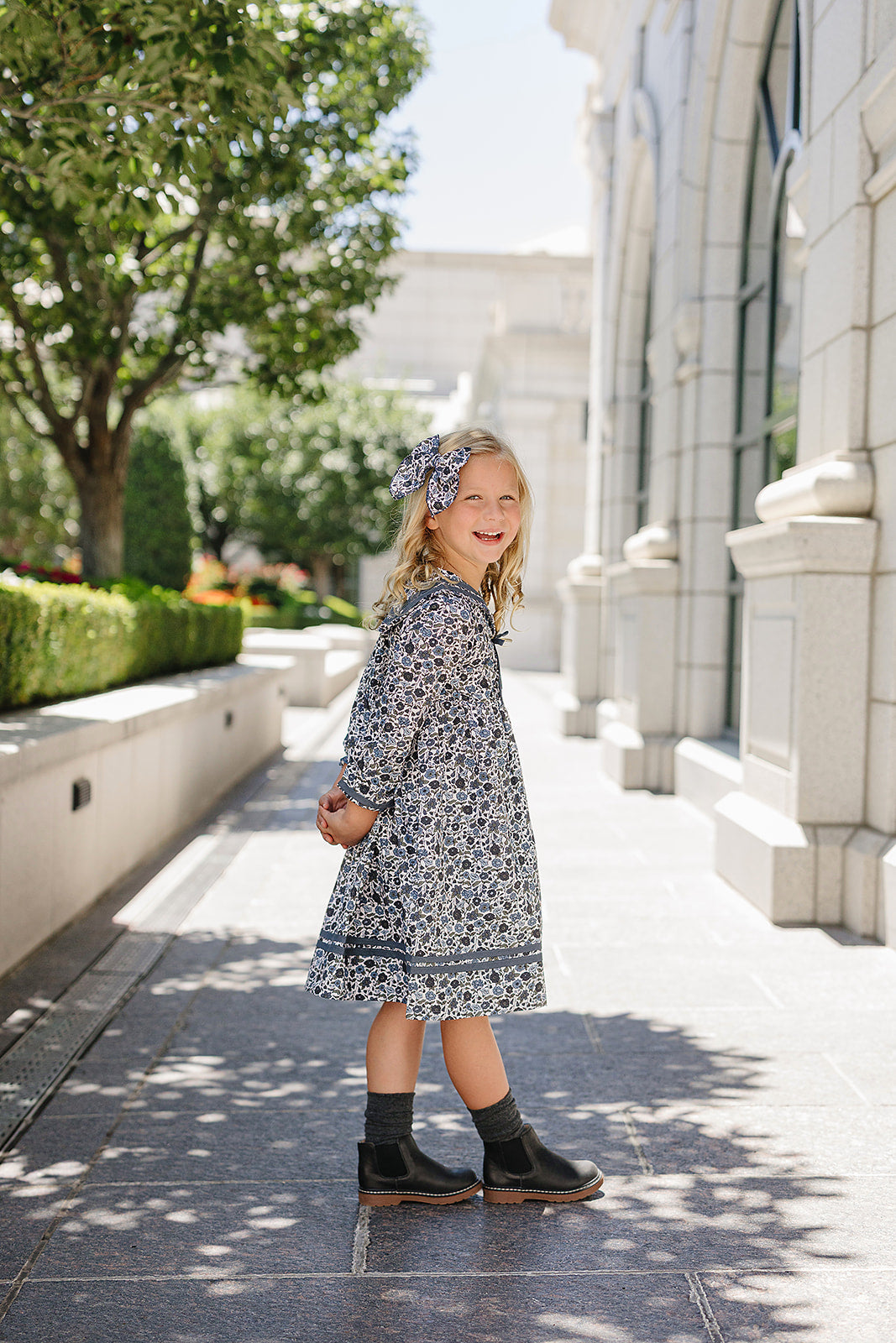 Floral Sailor Dress - HoneyBug 