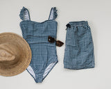 Navy Gingham Women’s One-Piece - HoneyBug 