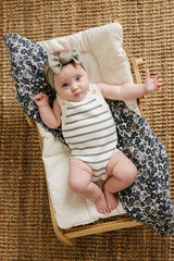 Sage Stripe Knit Bubble Romper - HoneyBug 