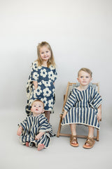 Blue Stripe Organic Cotton Beach Poncho - HoneyBug 