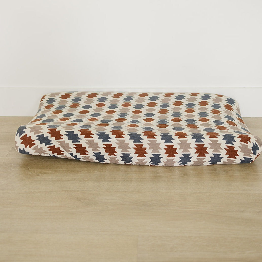 Western Aztec Muslin Changing Pad Cover - HoneyBug 