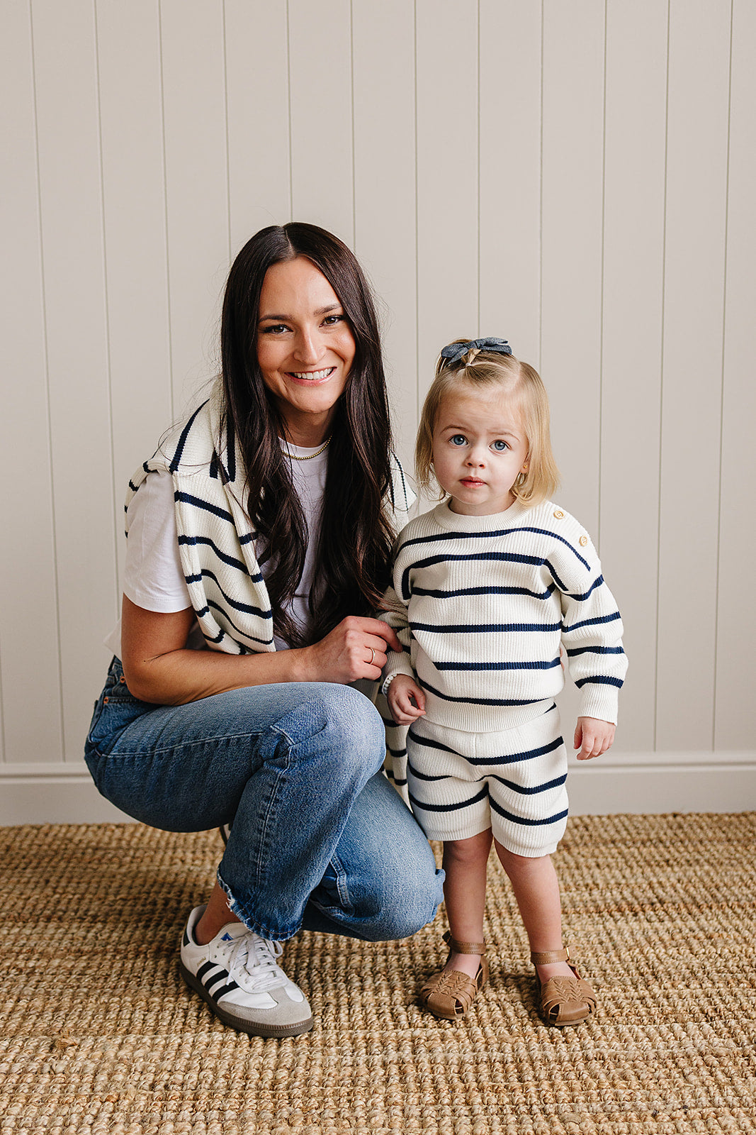 Navy Stripe Adult Knit Sweater - HoneyBug 