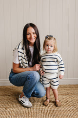 Navy Stripe Adult Knit Sweater - HoneyBug 