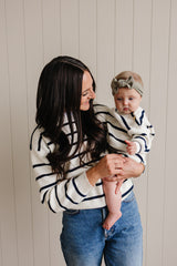 Navy Stripe Adult Knit Sweater - HoneyBug 