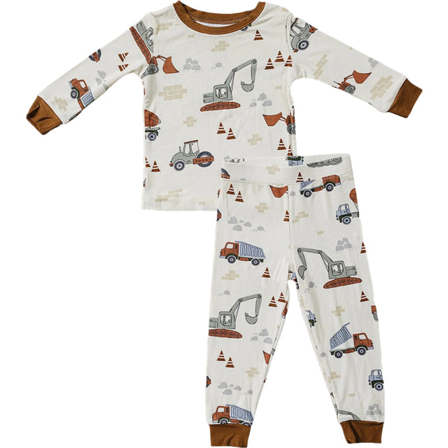 Construction Trucks Ribbed Cozy Set - HoneyBug 