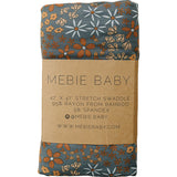 Navy Floral Bamboo Stretch Swaddle - HoneyBug 