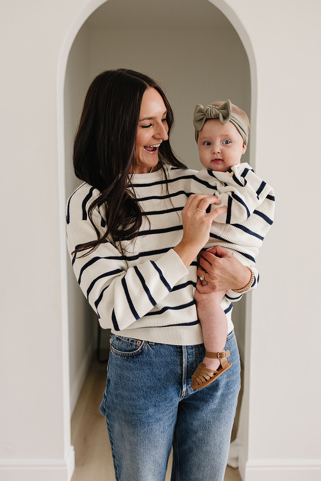 Navy Stripe Knit Sweater - HoneyBug 
