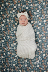 Midnight Floral Muslin Crib Sheet - HoneyBug 