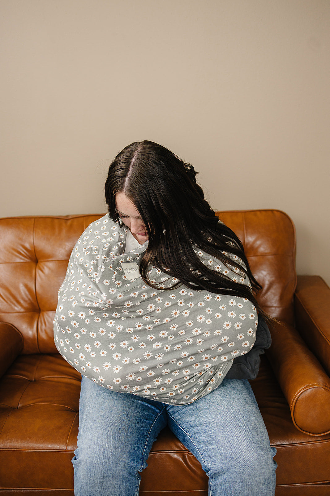 Light Green Daisy Bamboo Multi-Use Cover - HoneyBug 