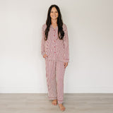 Adult Red Stripes Pajama Set - HoneyBug 