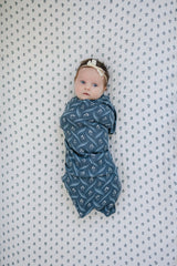 Navy Berry Muslin Swaddle Blanket - HoneyBug 