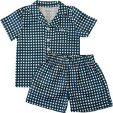 Navy Gingham Short Pajama Set - HoneyBug 