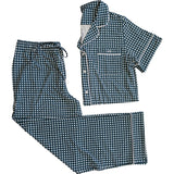 Women's Navy Gingham Pajama Set - HoneyBug 