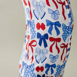Bamboo Zip Romper  | Red-White & Bows