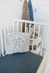 Navy Berry Muslin Crib Sheet - HoneyBug 
