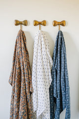 Cream Berry Muslin Swaddle Blanket - HoneyBug 
