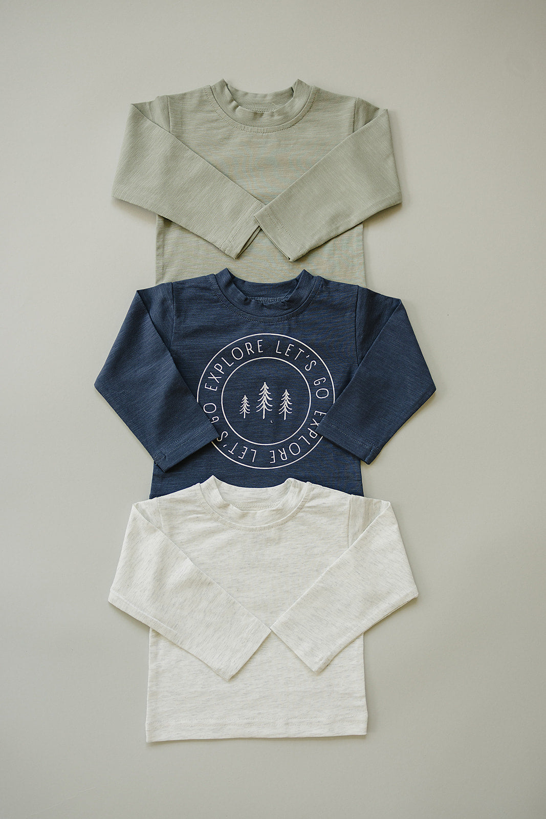 Sage Long Sleeve Cotton Tee - HoneyBug 