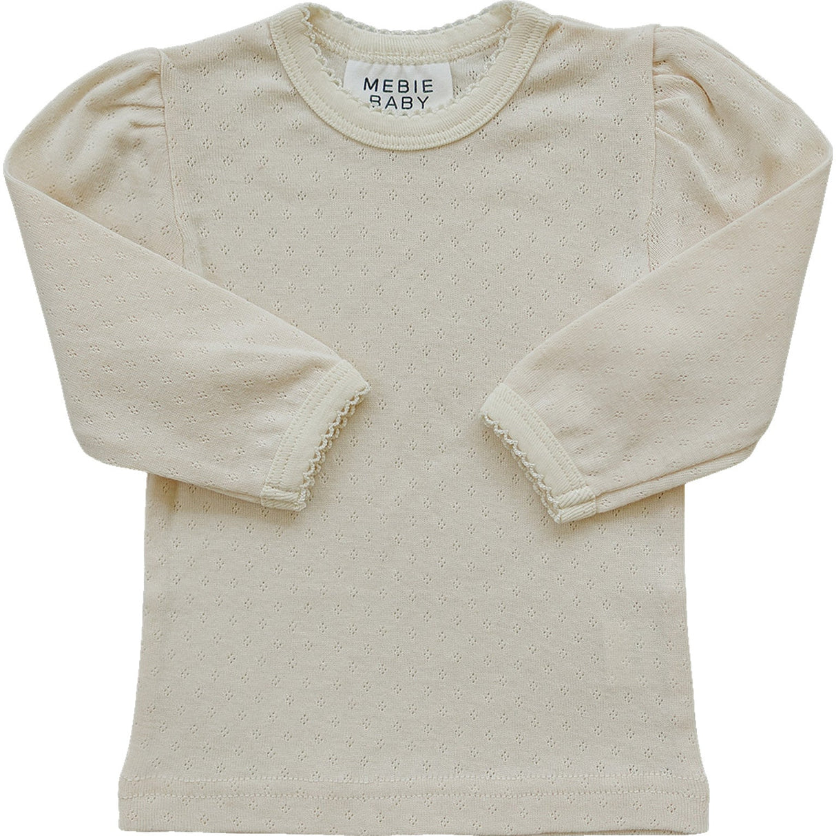 Cream Pointelle Long Sleeve Tee - HoneyBug 