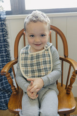 Vintage Plaid Classic Muslin Bib - HoneyBug 