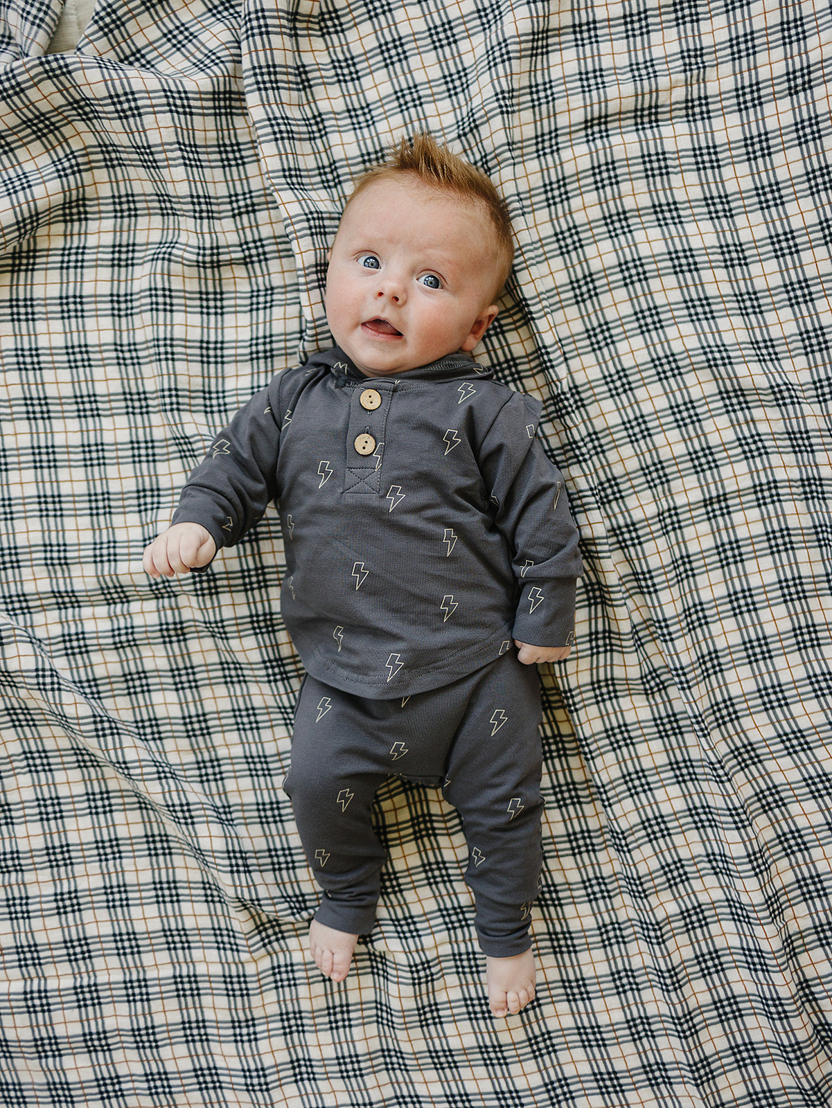 Lightning Bolt Hooded Set - HoneyBug 